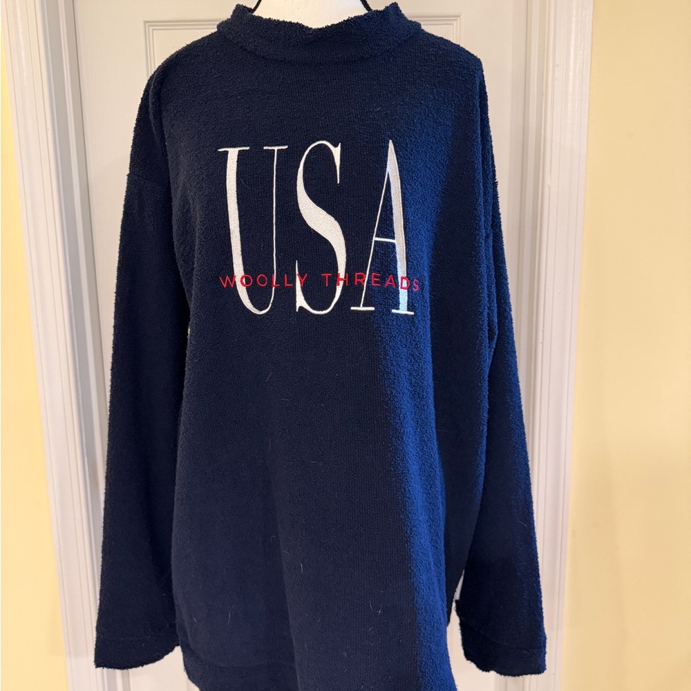 Navy USA Woolly Threads Pullover